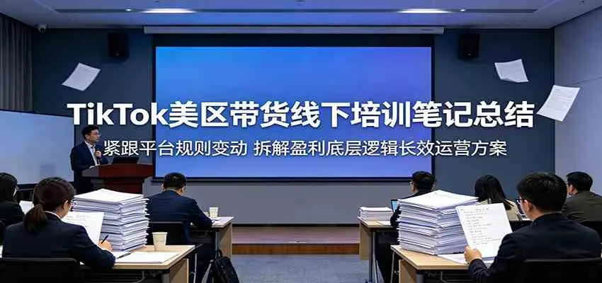 TikTok美区带货线下培训笔记总结:紧跟平台规则变动,拆解盈利底层逻辑长效运营方案-副业吧