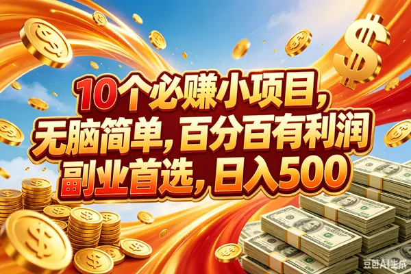 （18918期）10个必赚的小项目，百分百赚元子，无脑简单，副业首选，日入500+-副业吧