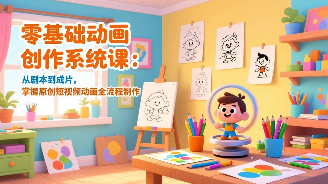 （17161期）零基础动画创作系统课：从剧本到成片，掌握原创短视频动画全流程制作-副业吧