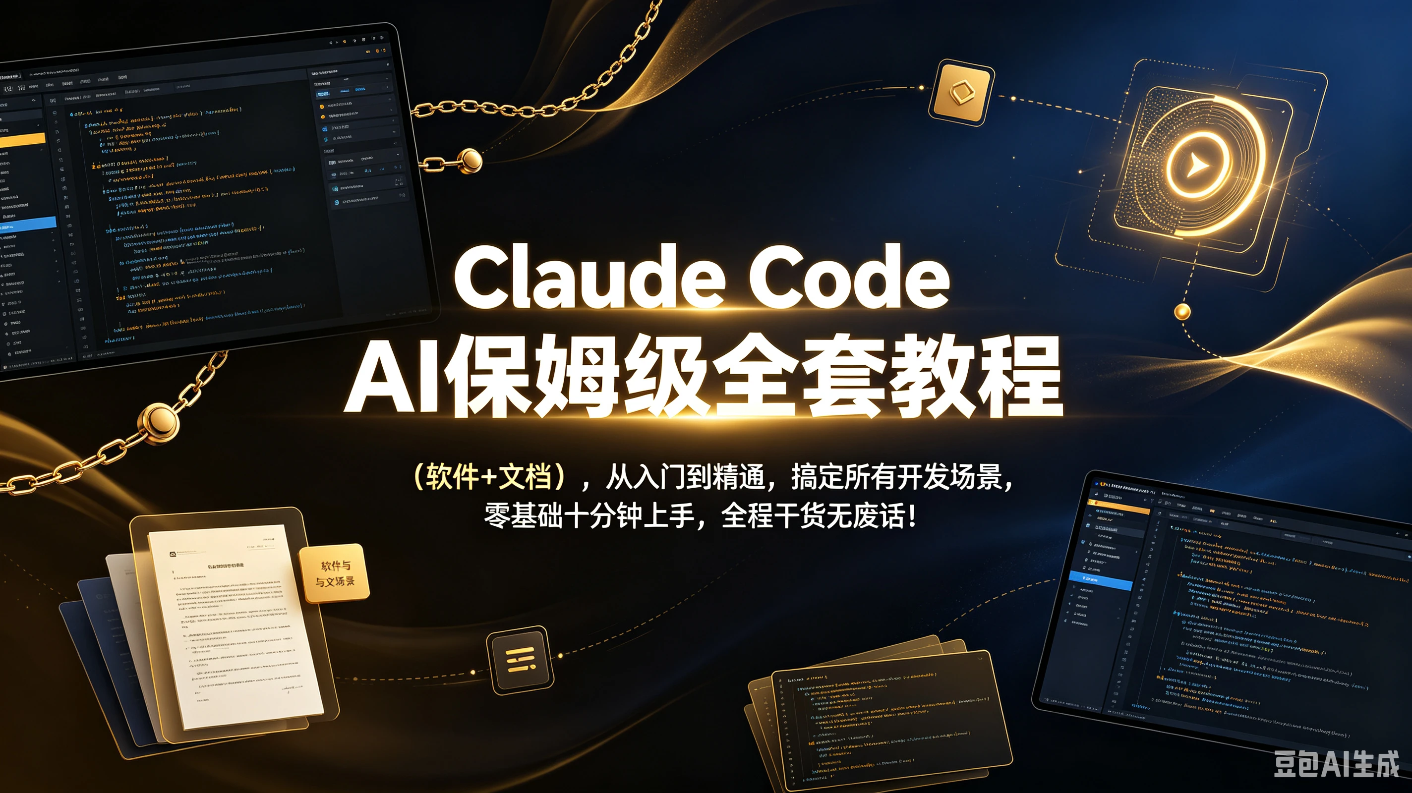 【精】Claude Code保姆级全套教程(软件+文档),从入门到精通,搞定所有开发场景,零基础十分钟上手,全程干货无废话!-副业吧