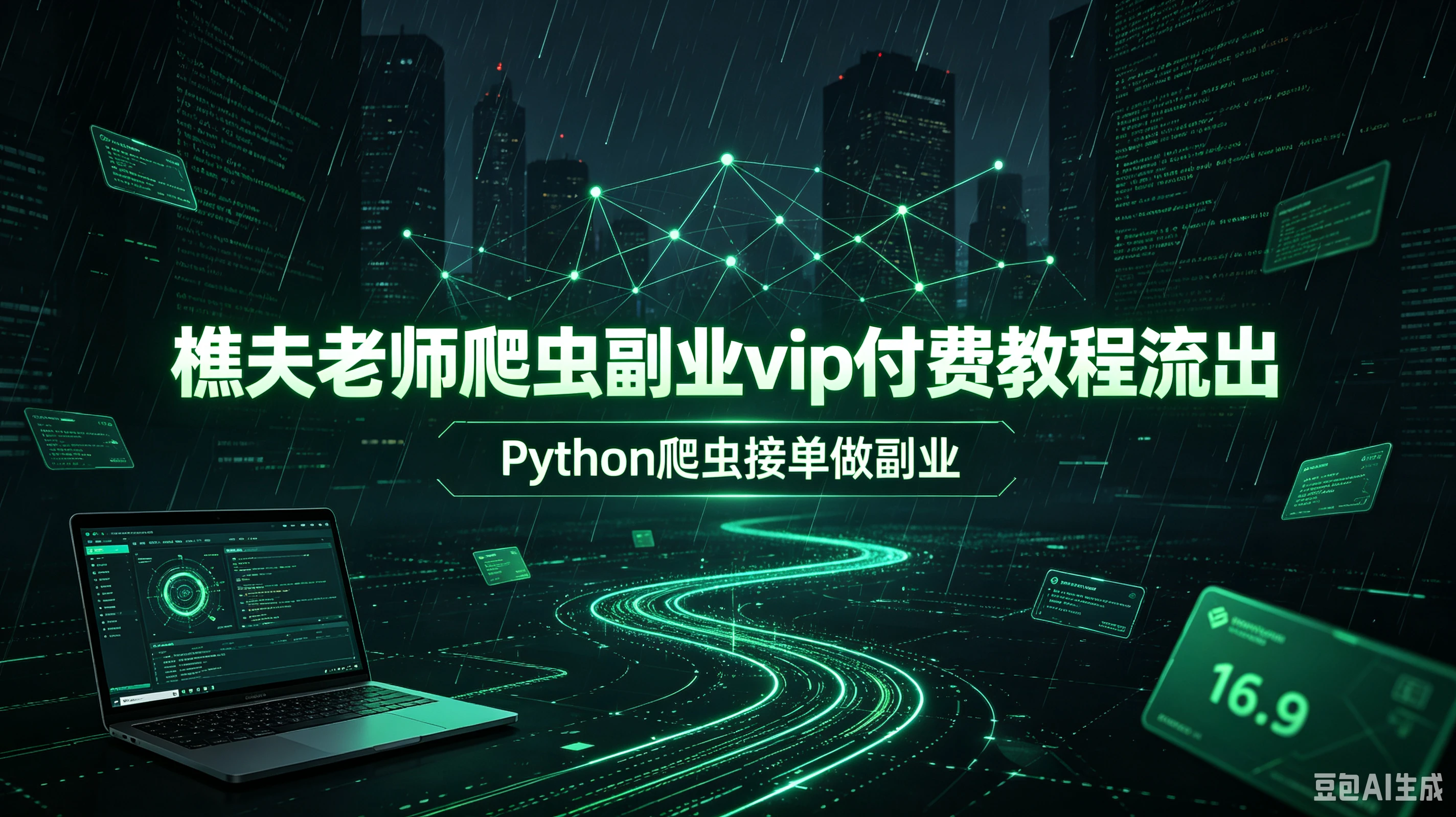 【精】樵夫老师爬虫副业vip付费教程流出,Python爬虫接单做副业-副业吧