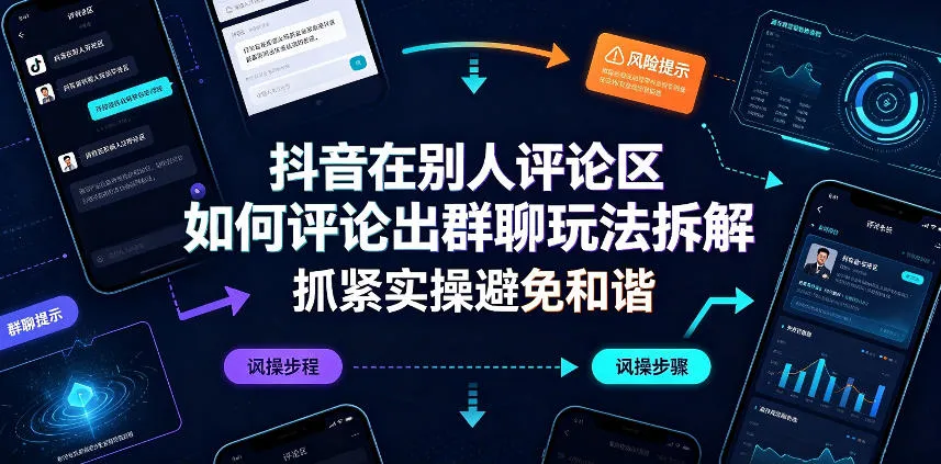 抖音在别人评论区如何评论出群聊玩法拆解，抓紧实操避免和谐-副业吧
