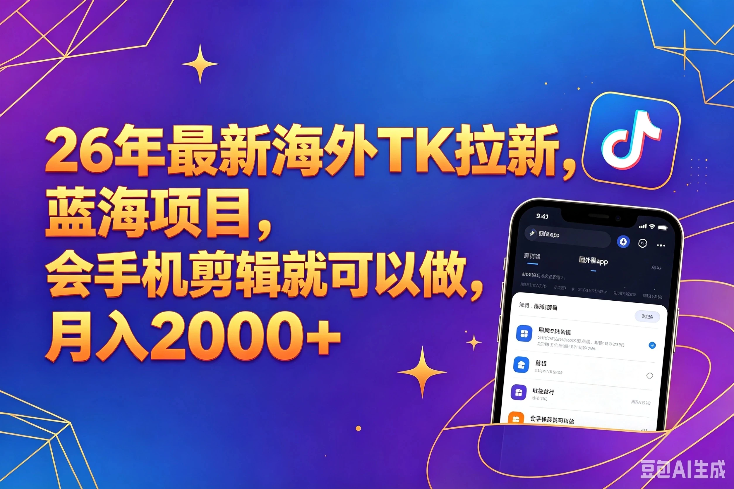 【精】26年最新海外Tk剪映拉新,蓝海项目,会手机剪辑就可以做,月入20000+(附最新玩法)-副业吧