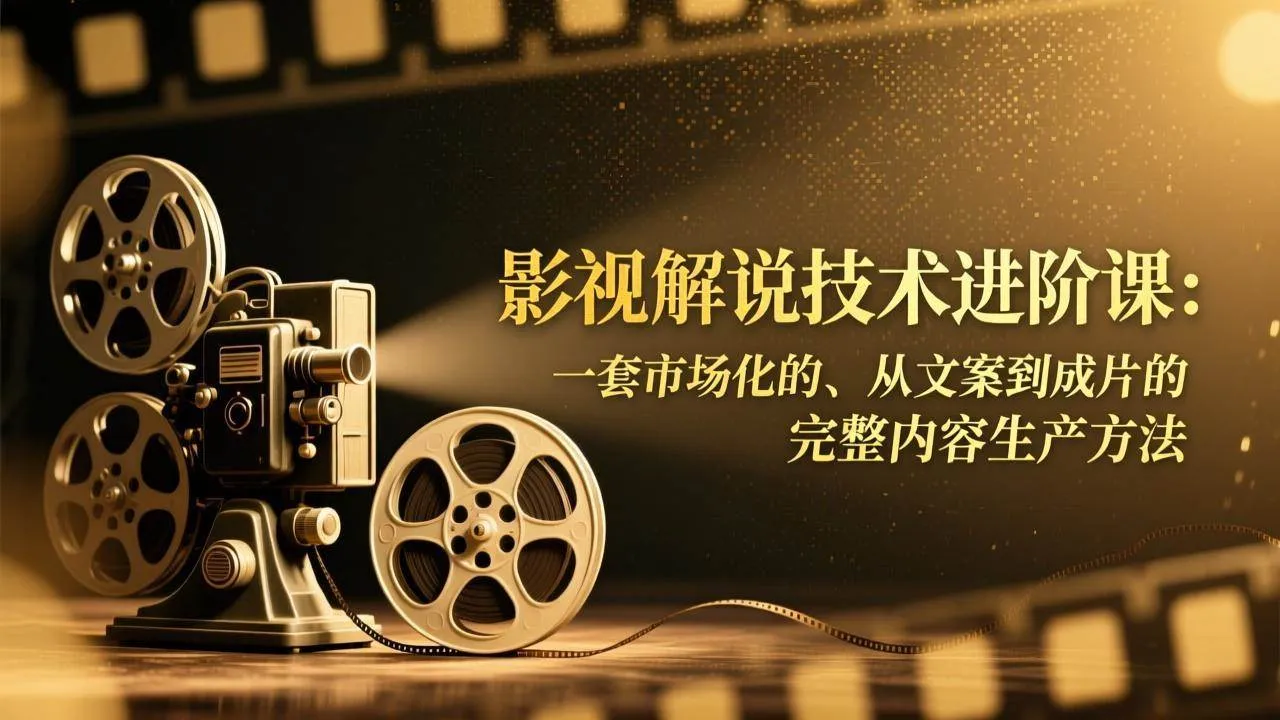 (17185期)影视解说技术进阶课:一套市场化的、从文案到成片的完整内容生产方法-副业吧