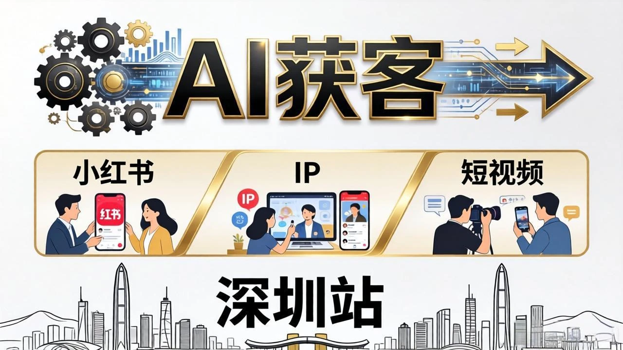 【精】2026AI获客大课深圳站：4月17日-19日3天2夜拆透小红书+IP+短视频，老板操盘手必来-副业吧