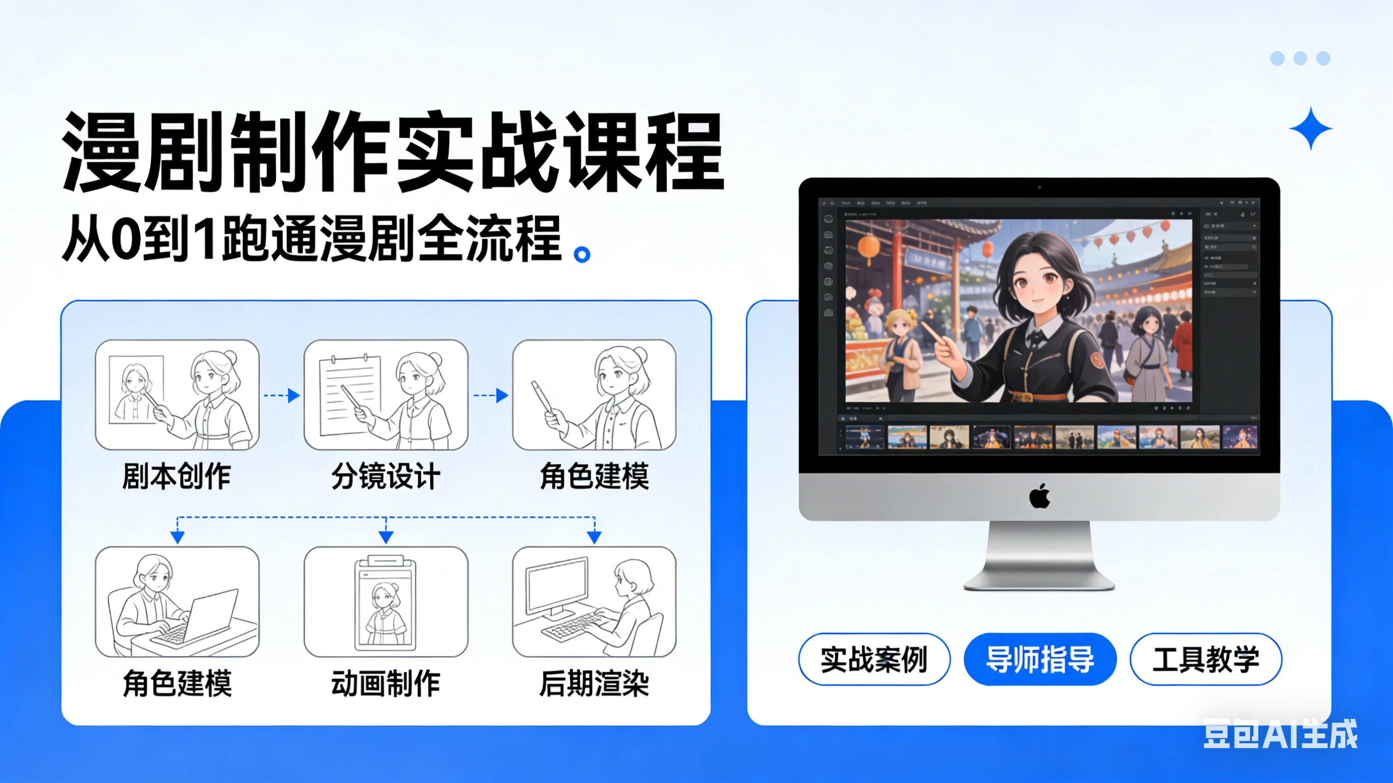 【精】漫剧制作实战课程从0到1跑通漫剧全流程-副业吧