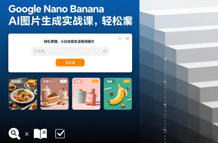 Google Nano Banana AI图片生成实战课，轻松掌握，小白也能生成商用图片-副业吧