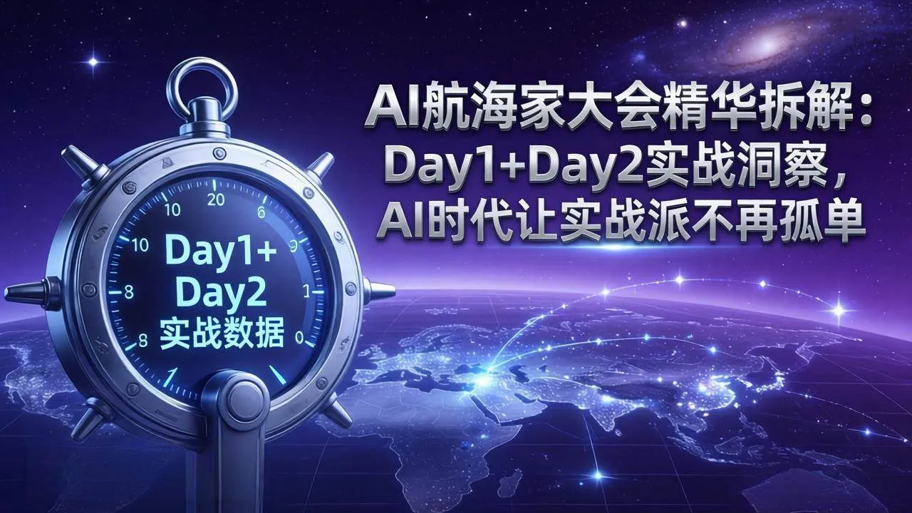 AI航海家大会精华拆解：Day1+Day2实战洞察，AI时代让实战派不再孤单-副业吧