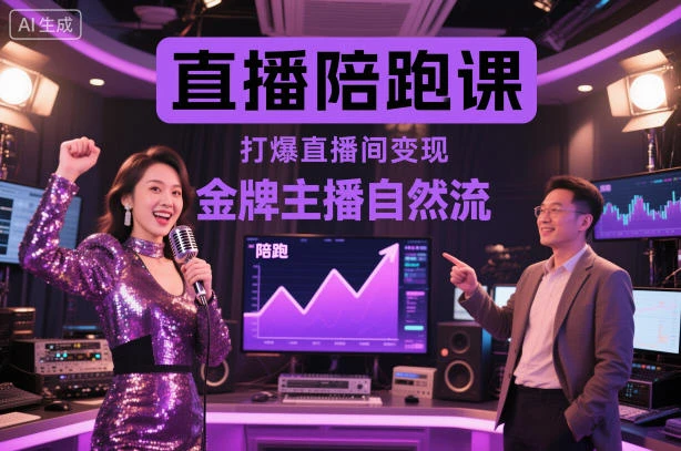 【精】直播陪跑课,金牌主播自然流打爆直播间,复制高变现玩法-副业吧