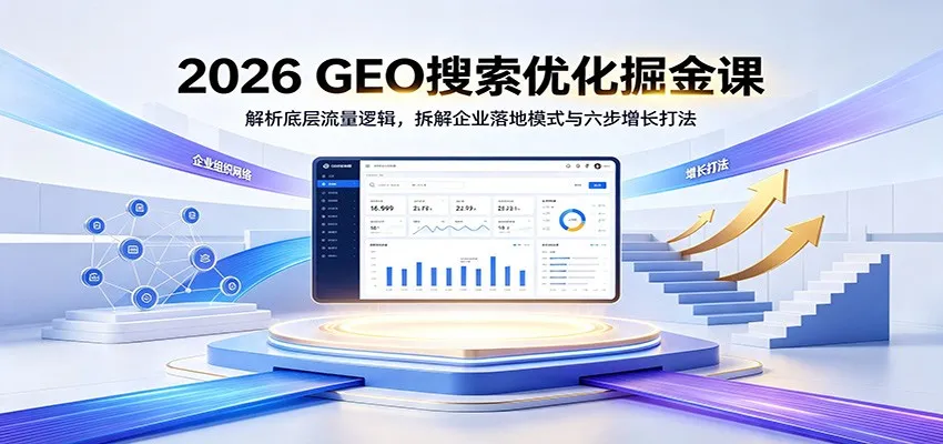 2026 GEO搜索优化掘金课:解析底层流量逻辑,拆解企业落地模式与六步增长打法-副业吧