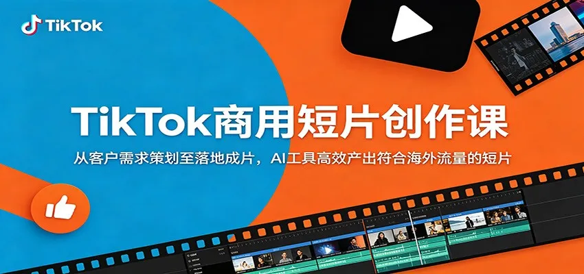 TikTok商用短片创作课：从客户需求策划至落地成片，AI工具高效产出符合海外流量的短片-副业吧