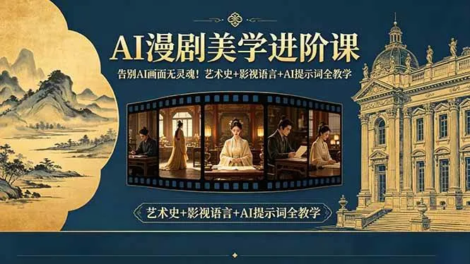 （18480期）告别AI画面无灵魂！AI漫剧美学进阶课，艺术史+影视语言+AI提示词全教学-副业吧