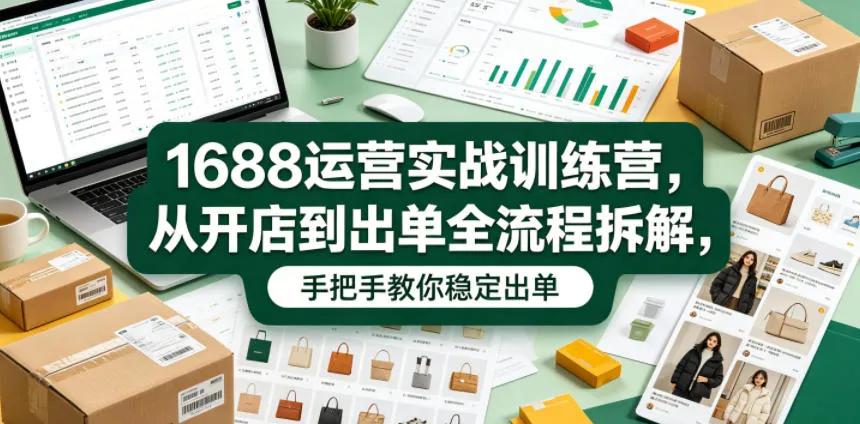 1688运营实战训练营,从开店到出单全流程拆解,手把手教你稳定出单-副业吧