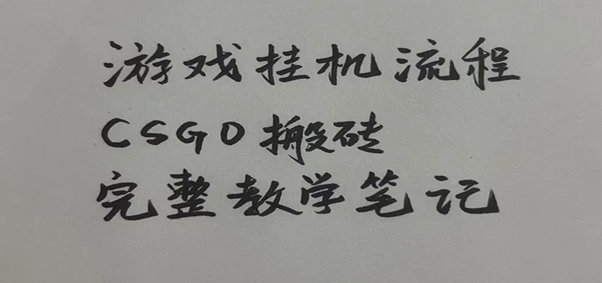 游戏挂机全流程笔记分享，CSGO游戏搬砖，小白看了当天学会见收益-副业吧