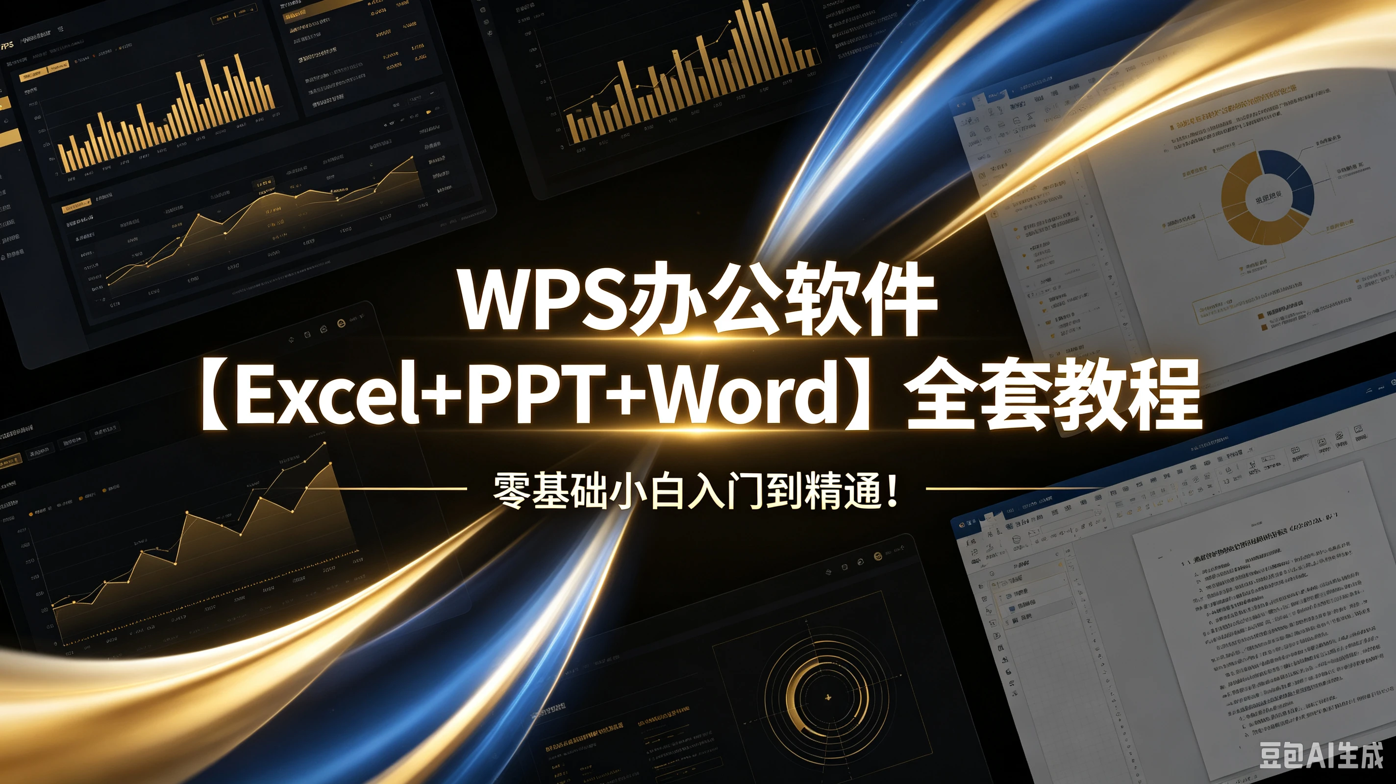 【精】WPS办公软件【Excel+PPT+Word】全套教程,零基础小白入门到精通!-副业吧