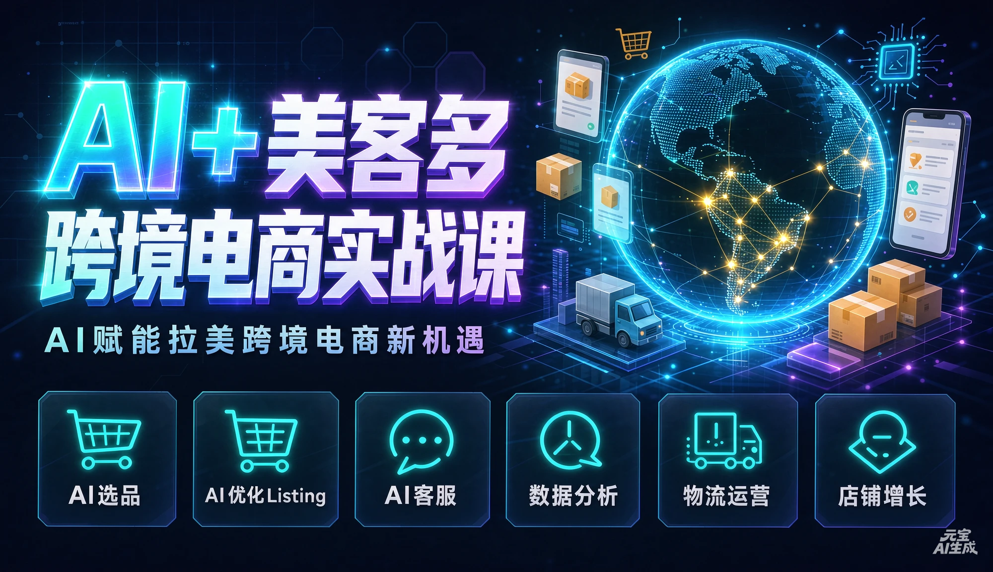 【精】AI+美客多跨境电商实战课,从小白到高手,你也可以成为美客多跨境电商的运营专家-副业吧