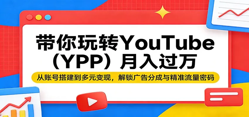 带你玩转YouTube（YPP）月入过万：从账号搭建到多元变现，解锁广告分成与精准流量密码-副业吧