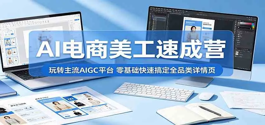 AI电商美工速成营:玩转主流AIGC平台,零基础快速搞定全品类详情页-副业吧