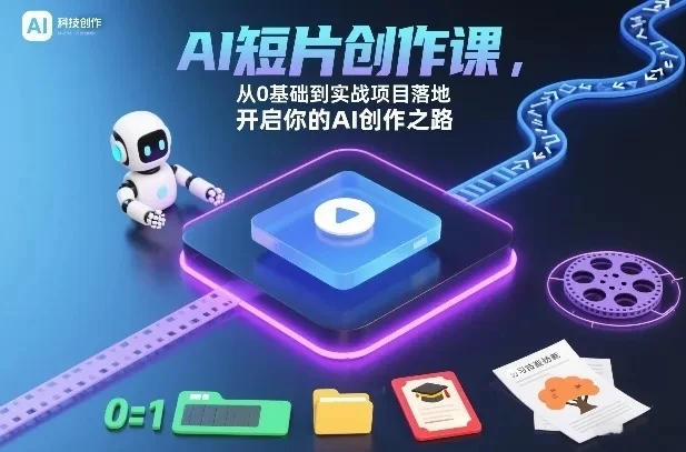 【精】AI短片创作课，从0基础到实战项目落地，开启你的AI创作之路-副业吧