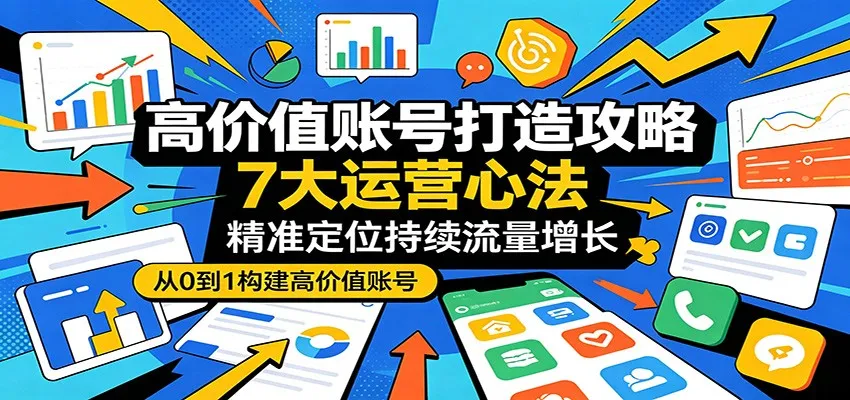 高价值账号打造攻略：7大运营心法，精准定位持续流量增长-副业吧