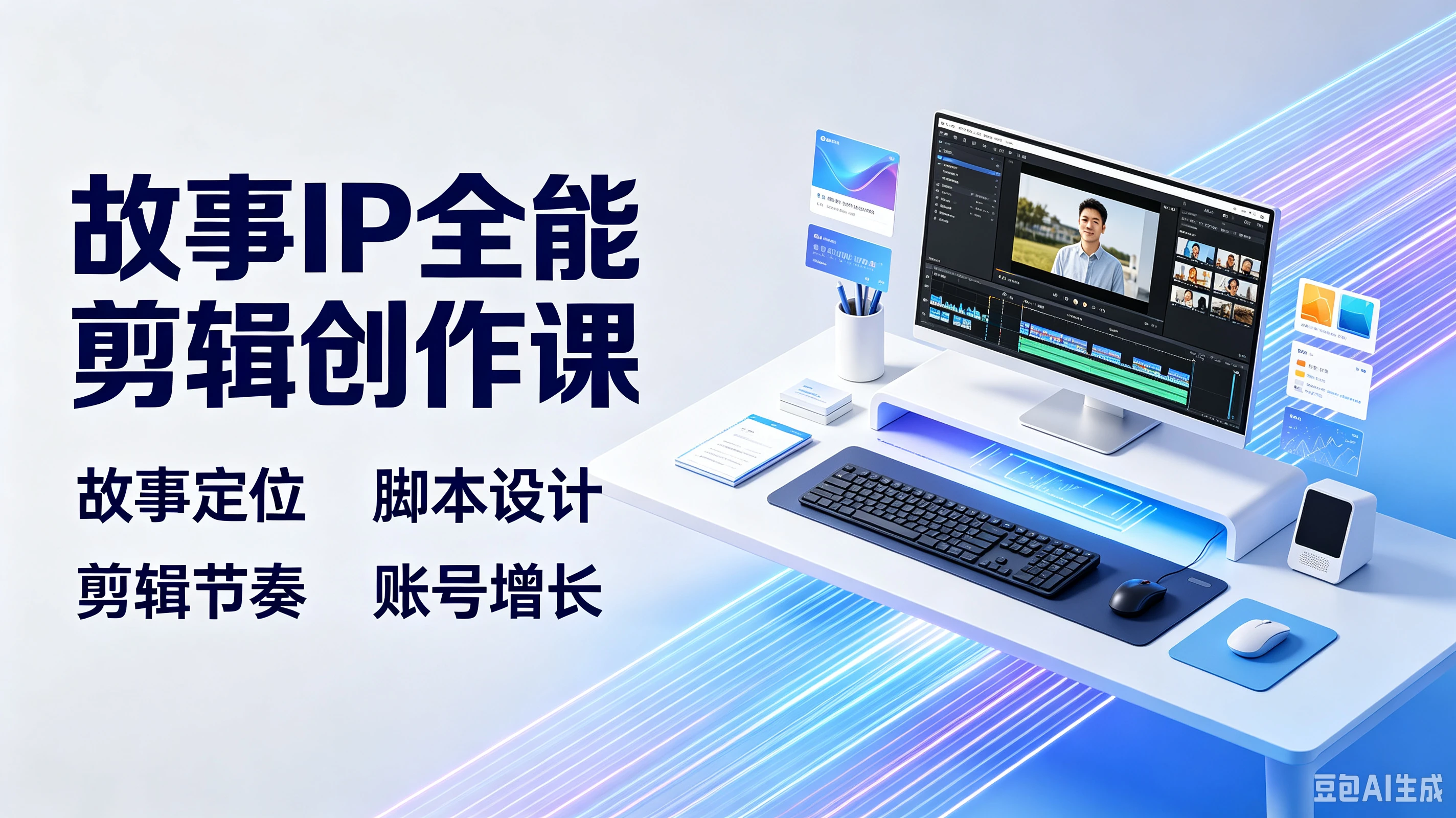 【精】故事IP全能剪辑创作课,故事定位、脚本设计、剪辑节奏、账号增长-副业吧