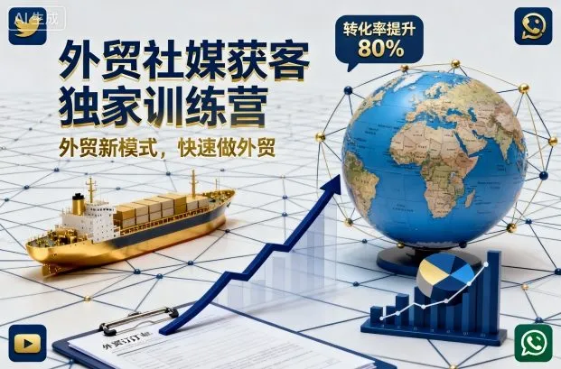 外贸社媒获客独家训练营,外贸新模式,快速做外贸(更新26年08月21日)-副业吧
