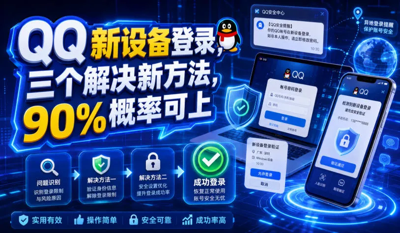 QQ新设备登录,三个解决新方法,90%概率可上-副业吧