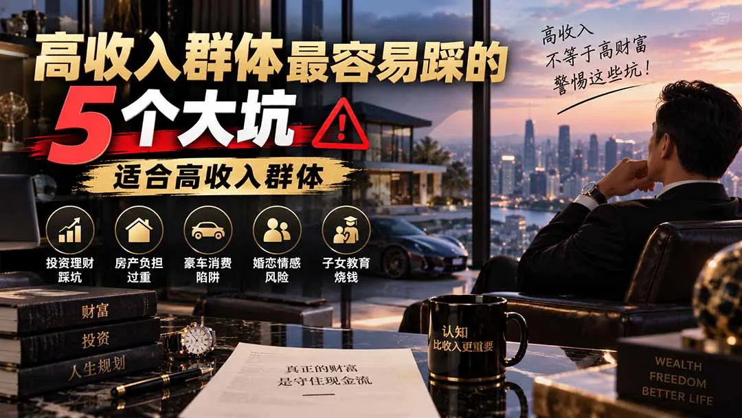 付费文章：高收入群体最容易踩的5个大坑，适合高收入群体-副业吧