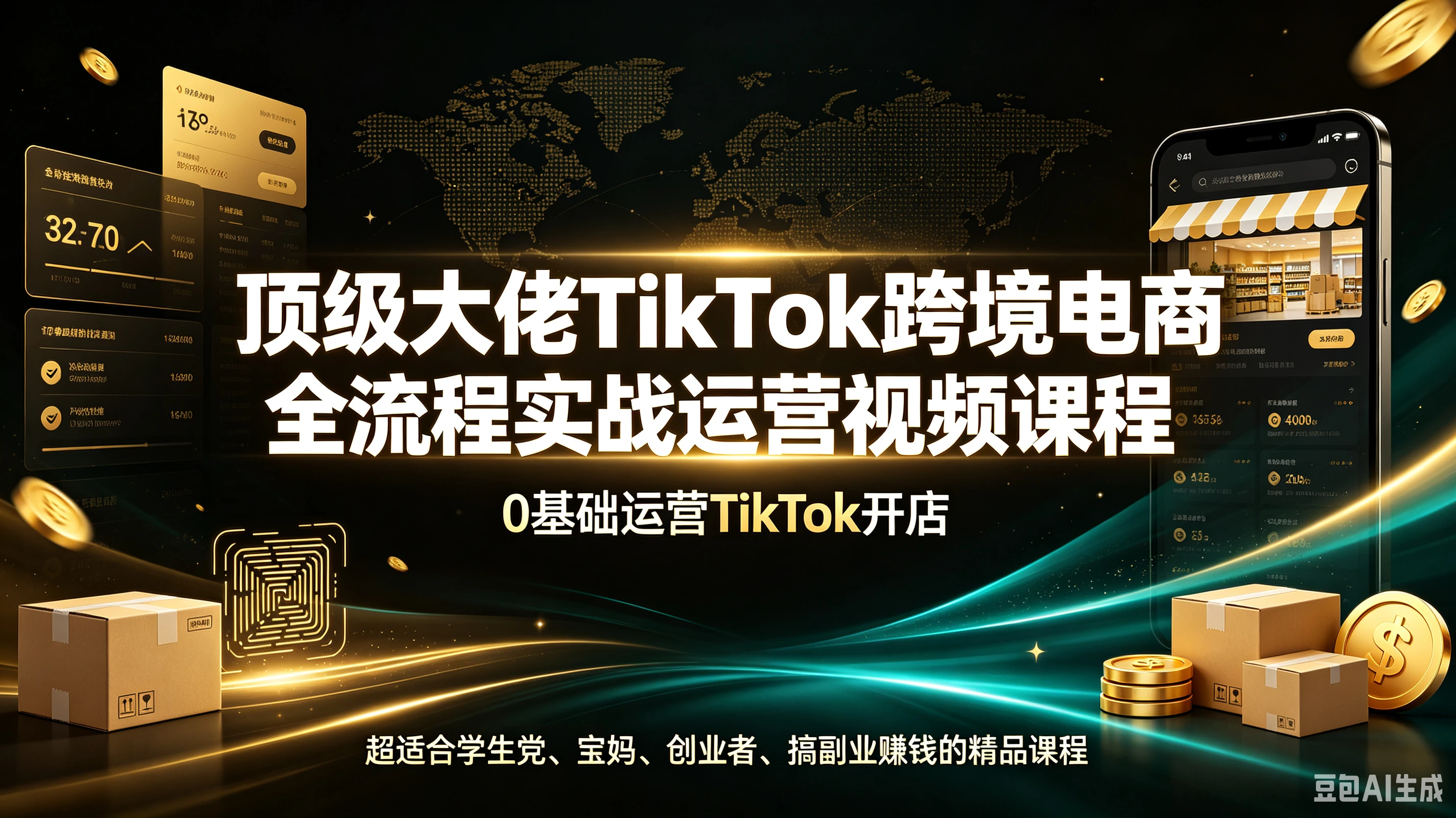 【精】顶级大佬TikTok跨境电商全流程实战运营视频课程,0基础运营TikTok开店,超适合学生党、宝妈、创业者、搞副业赚钱的精品课程-副业吧