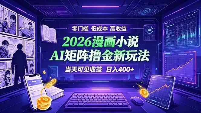 (19219期)爆款小说漫画大阅读 ai矩阵操作 当天可见收益 日入400+ 零门槛 高收益-副业吧