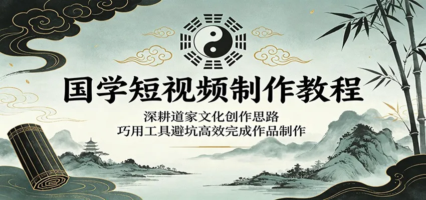 国学短视频制作教程:深耕道家文化创作思路,巧用工具避坑高效完成作品制作-副业吧