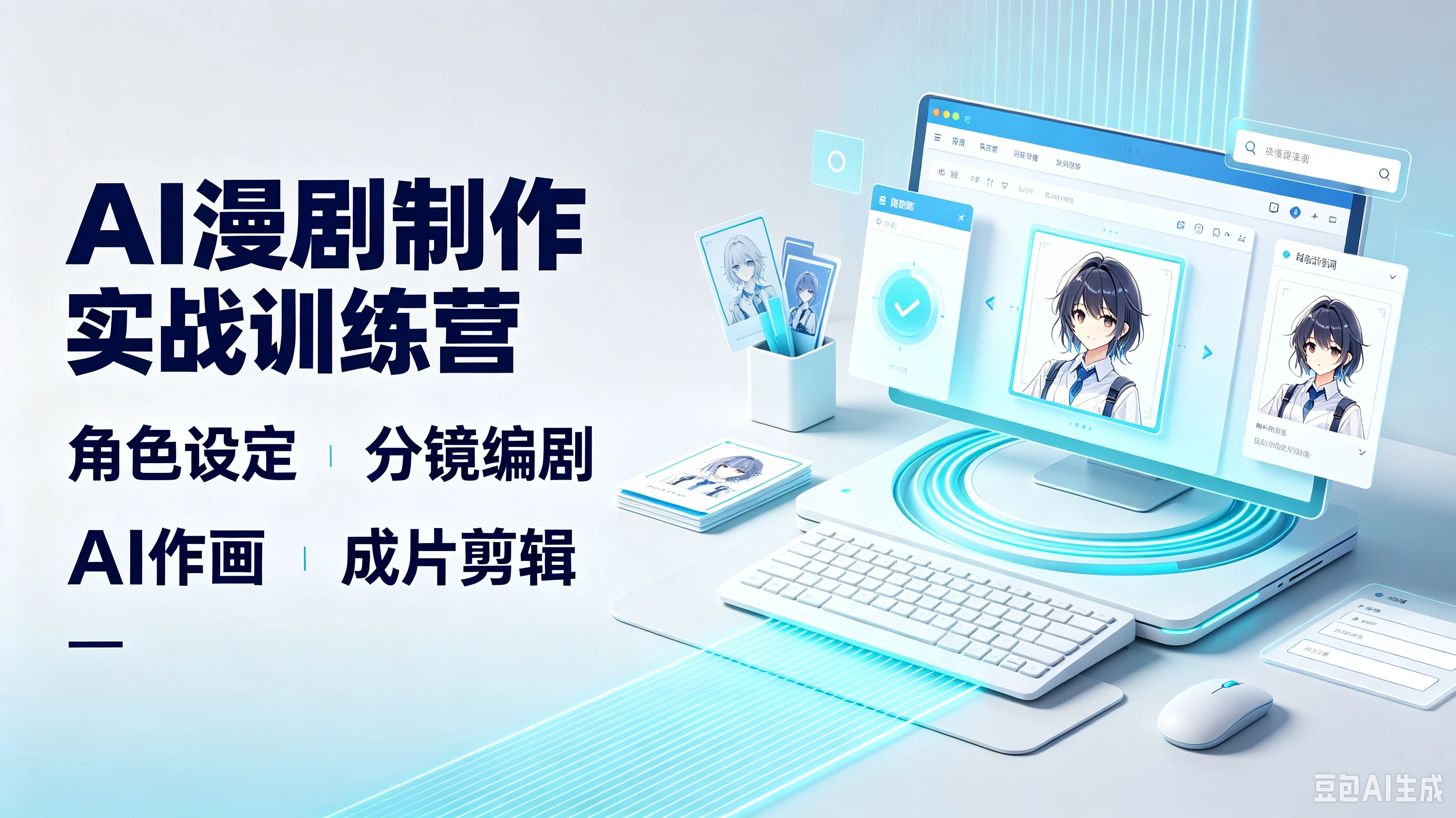 【精】AI漫剧制作实战训练营，角色设定、分镜编剧、AI作画、成片剪辑-副业吧