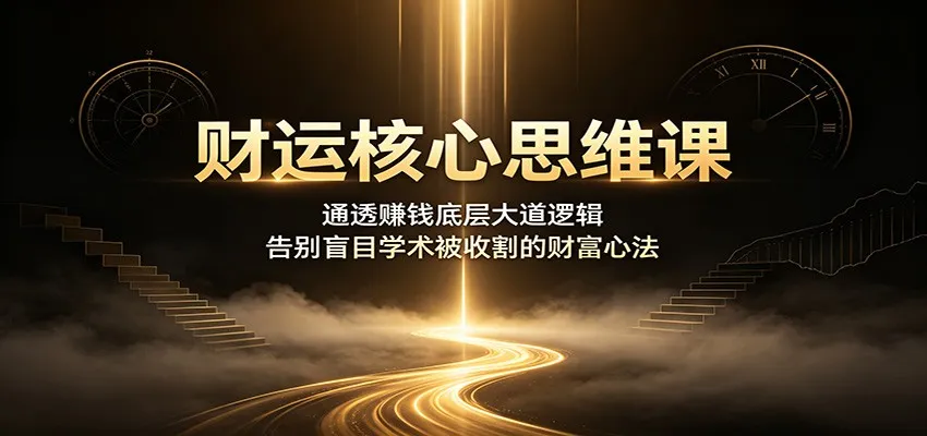 财运核心思维课:通透赚钱底层大道逻辑,告别盲目学术被收割的财富心法-副业吧