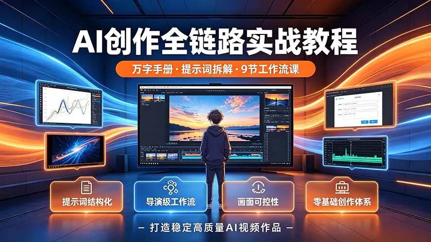 (19247期)AI创作全链路实战教程|万字手册·提示词拆解·9节工作流课,打造稳定高质量AI视频作品-副业吧 (19247期)AI创作全链路实战教程|万字手册·提示词拆解·9节工作流课,打造稳定高质量AI视频作品-副业吧