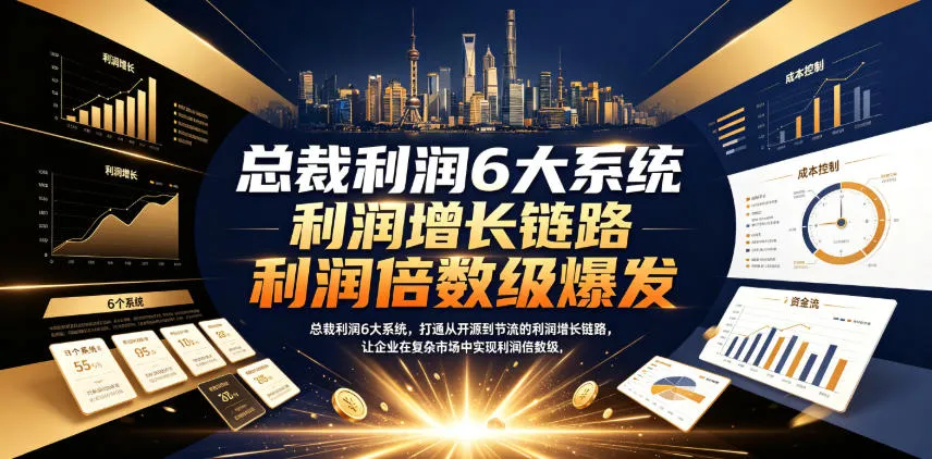 总裁利润6大系统，打通从开源到节流的利润增长链路，让企业在复杂市场中实现利润倍数级爆发-副业吧