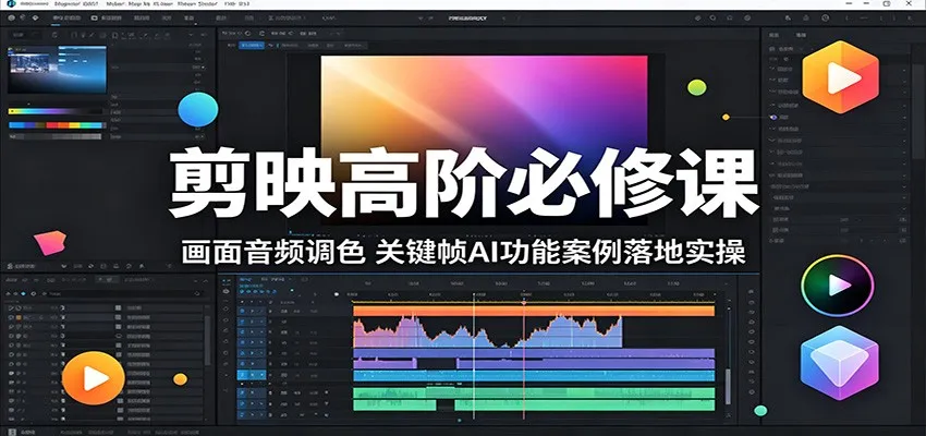 剪映高阶必修课：画面音频调色，关键帧AI功能案例落地实操-副业吧