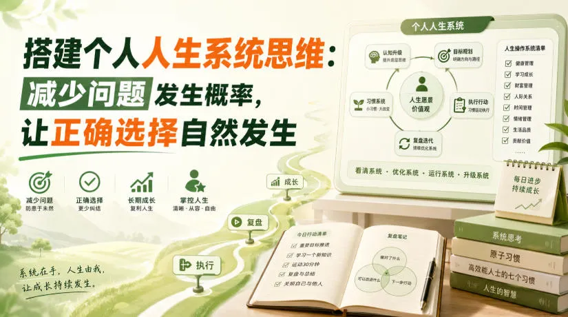 付费文章:搭建个人人生系统思维:减少问题发生概率,让正确选择自然发生-副业吧
