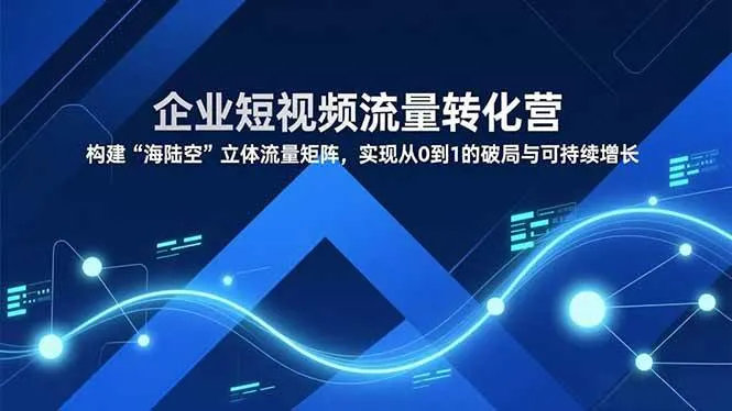 （16959期）企业短视频流量转化营，构建“海陆空”立体流量矩阵，实现从0到1的破局与可持续增长-副业吧