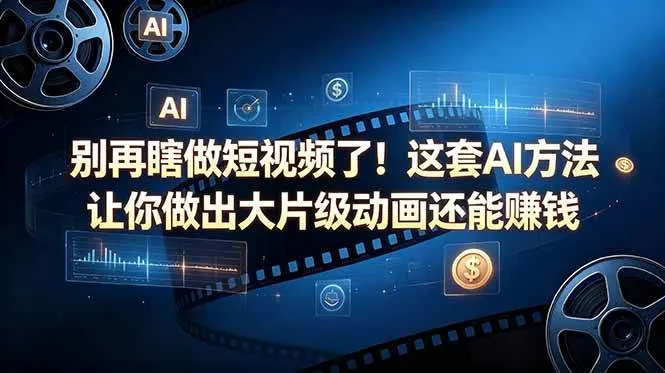 (18549期)别再瞎做短视频了!这套 AI 方法让你做出大片级动画还能赚钱【原创双语字幕】-副业吧