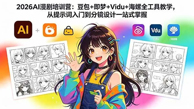 (18607期)2026AI漫剧培训营:豆包+即梦+Vidu+海螺全工具教学,从提示词入门到分镜设计一站式掌握-副业吧