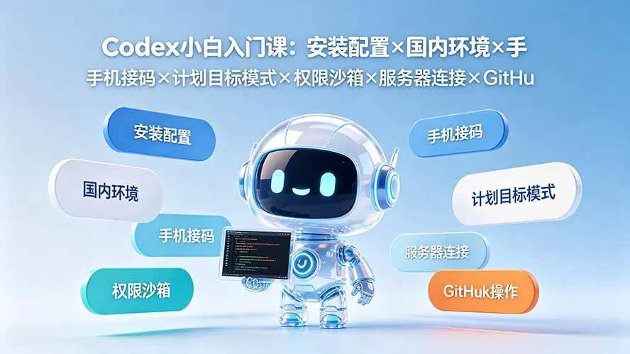 (19402期)Codex小白入门课:安装配置×国内环境×手机接码×计划目标模式×权限沙箱×服务器连接×GitHub操作-副业吧