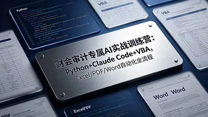 (19028期)财会审计专属 AI实战训练营:Python+Claude Code+VBA,Excel/PDF/Word自动化全流程-副业吧