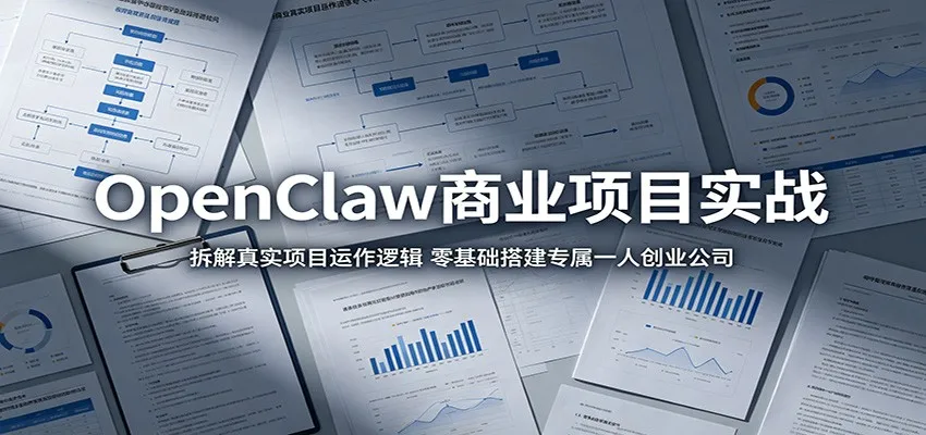 OpenClaw商业项目实战:拆解真实项目运作逻辑,零基础搭建专属一人创业公司-副业吧