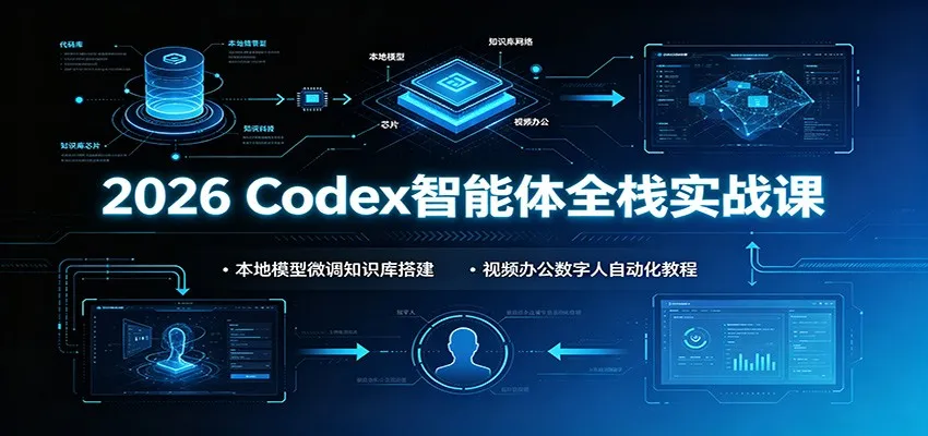 2026 Codex智能体全栈实战课：本地模型微调知识库搭建，视频办公数字人自动化教程-副业吧