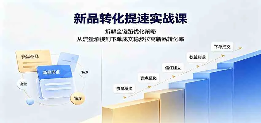 新品转化提速实战课:拆解全链路优化策略,从流量承接到下单成交稳步拉高新品转化率-副业吧
