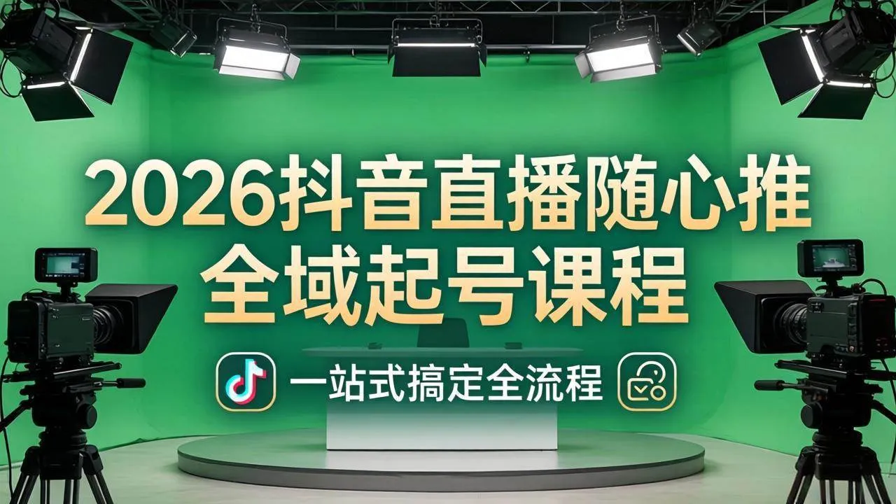 （18050期）2026抖音直播随心推全域起号课程：一站式搞定直播起号、稳号、放量全流程(更新4月)-副业吧