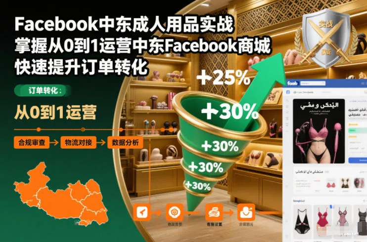 Facebook中东成人用品实战,掌握从0到1运营中东Facebook商城,快速提升订单转化-副业吧