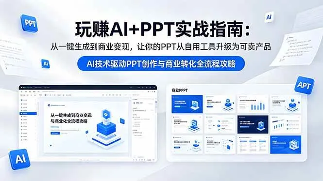 （18448期）玩赚AI+PPT实战指南-更新5月13：从一键生成到商业变现，让你的PPT从自用工具升级为可卖产品-副业吧