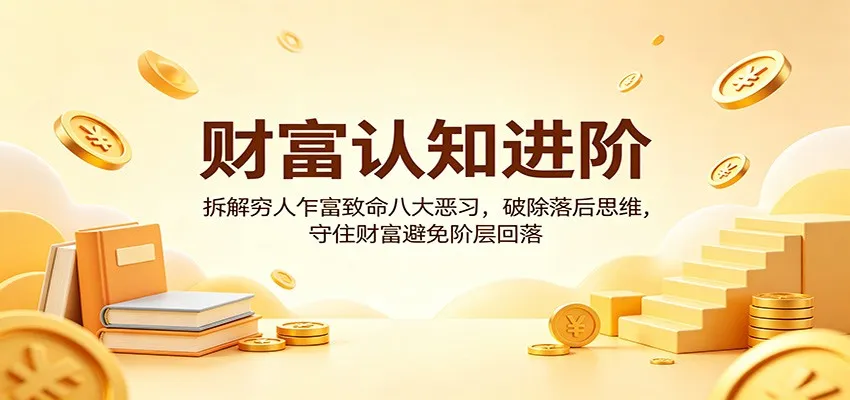 财富认知进阶：拆解穷人乍富致命八大恶习，破除落后思维，守住财富避免阶层回落-副业吧