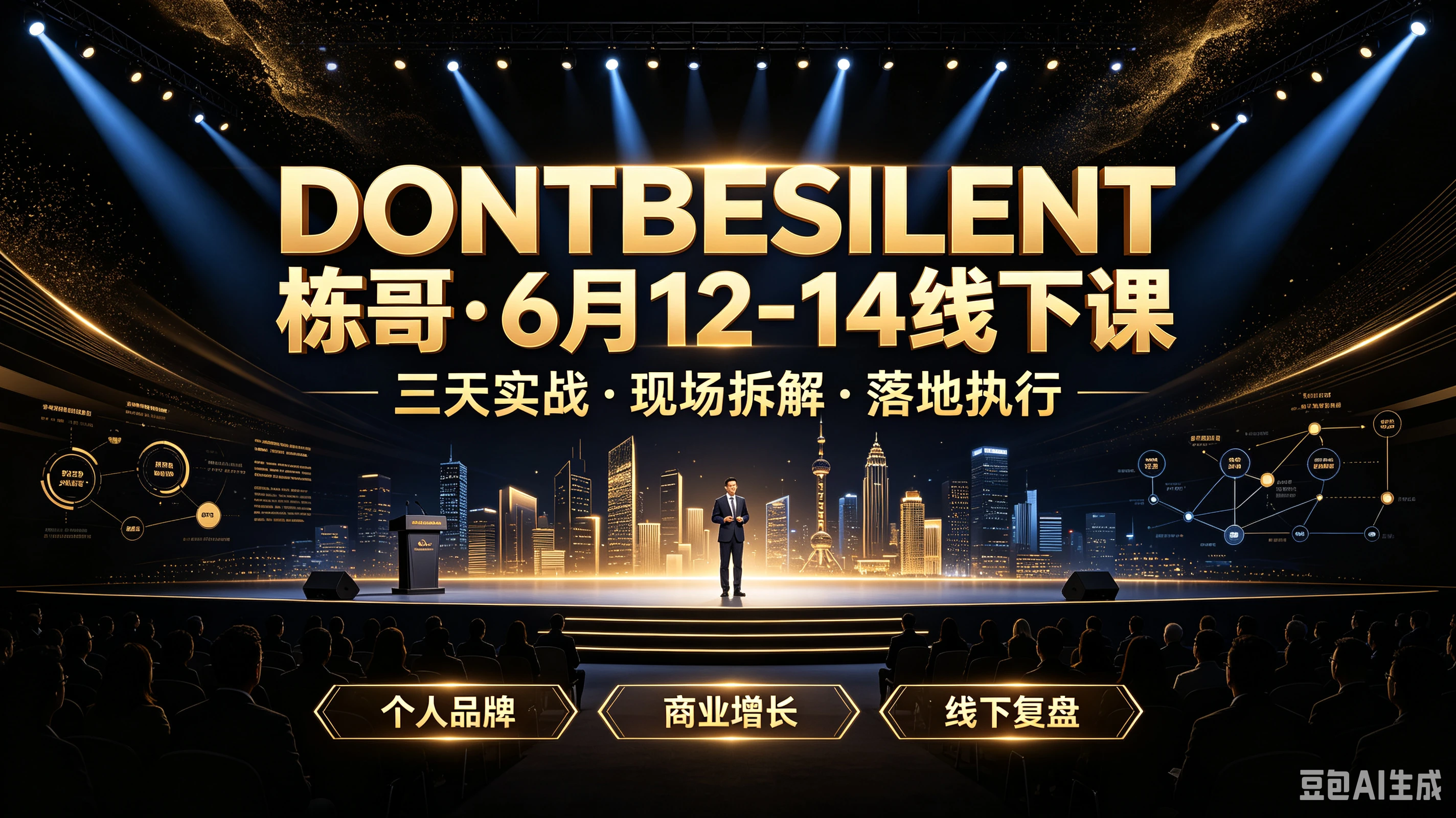 【精】DONTBESILENT栋哥·6月12-14线下课三天实战·现场拆解·落地执行，个人品牌、商业增长、线下复盘-副业吧